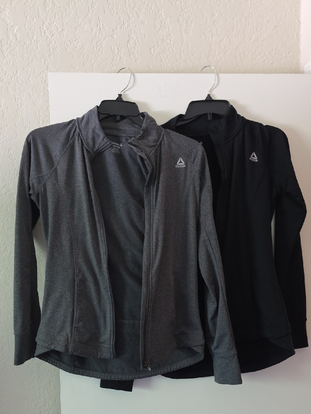 Reebok Women's Athletic Zip Jackets in Dark Gray and Black